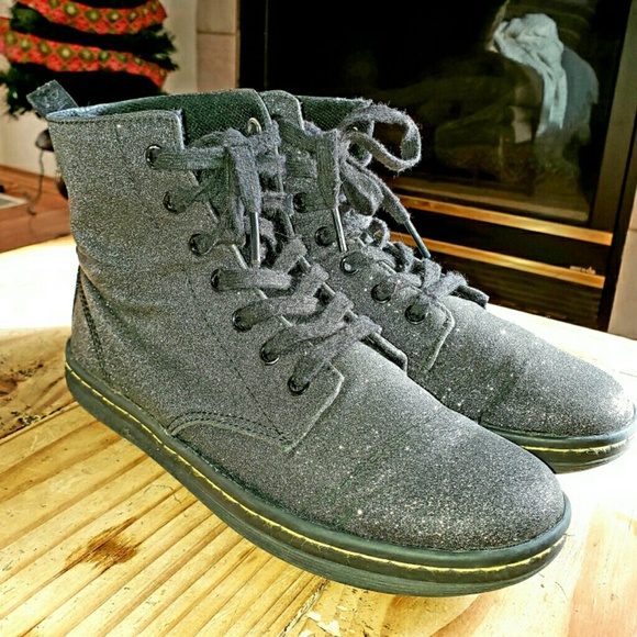Dr. Martens Shoes - Dr. Martens Black Glitter Hackney 7